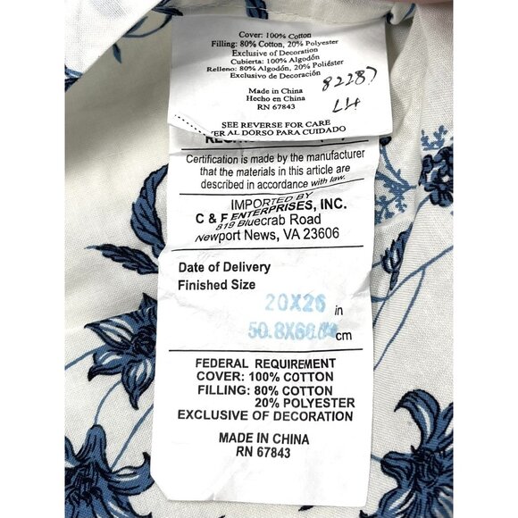 Single C&F HOME 20"x26" Standard Quilted PILLOW SHAM Yellow/Blue French Country - Picture 3 of 4